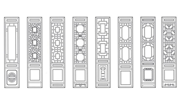 红桥喜迎门中式花格CAD设计图样式大全