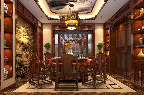 红桥温馨雅致的古典中式家庭装修设计效果图
