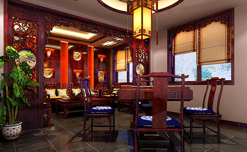 红桥古典中式风格茶楼包间设计装修效果图